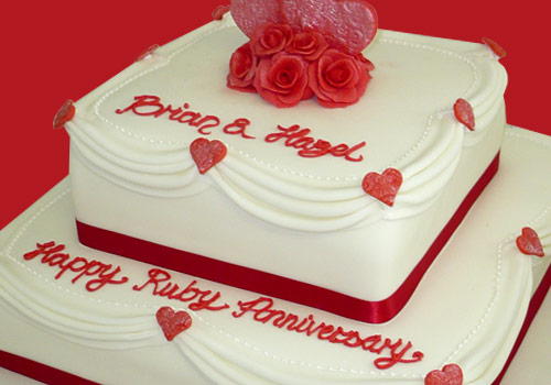 Ruby Wedding Anniversary cake